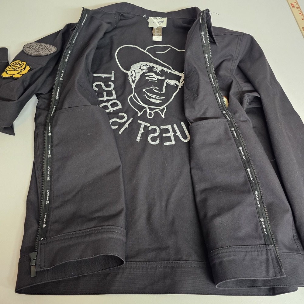 NEW Ariat X Sendero Stockton Jacket Mens Large Black Zip Front Patches Pockets - Picture 6 of 9